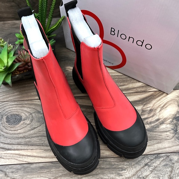 NIB Blondo Helga Waterproof Winter Chelsea Boots Red 8.5M - Picture 3 of 13